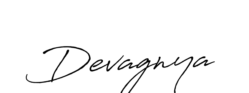 Create a beautiful signature design for name Devagnya. With this signature (Antro_Vectra_Bolder) fonts, you can make a handwritten signature for free. Devagnya signature style 7 images and pictures png