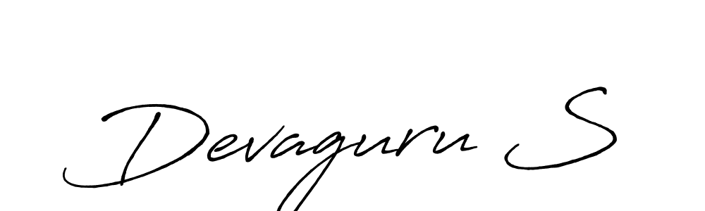 The best way (Antro_Vectra_Bolder) to make a short signature is to pick only two or three words in your name. The name Devaguru S include a total of six letters. For converting this name. Devaguru S signature style 7 images and pictures png