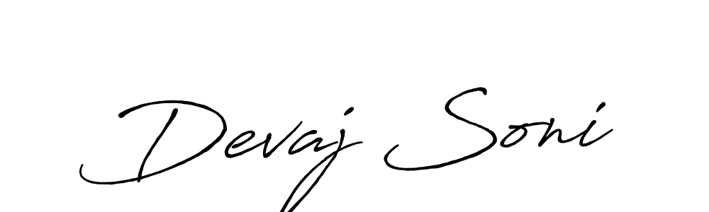 Use a signature maker to create a handwritten signature online. With this signature software, you can design (Antro_Vectra_Bolder) your own signature for name Devaj Soni. Devaj Soni signature style 7 images and pictures png
