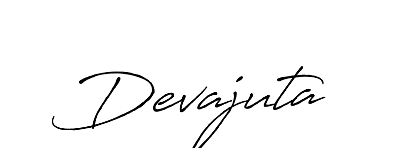 Make a beautiful signature design for name Devajuta. With this signature (Antro_Vectra_Bolder) style, you can create a handwritten signature for free. Devajuta signature style 7 images and pictures png