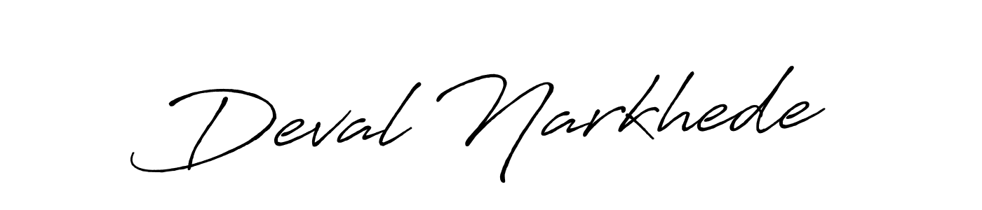 Create a beautiful signature design for name Deval Narkhede. With this signature (Antro_Vectra_Bolder) fonts, you can make a handwritten signature for free. Deval Narkhede signature style 7 images and pictures png