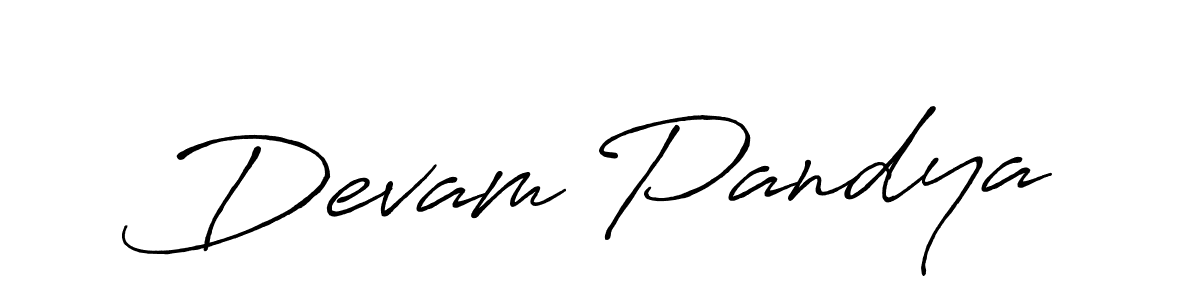 Similarly Antro_Vectra_Bolder is the best handwritten signature design. Signature creator online .You can use it as an online autograph creator for name Devam Pandya. Devam Pandya signature style 7 images and pictures png