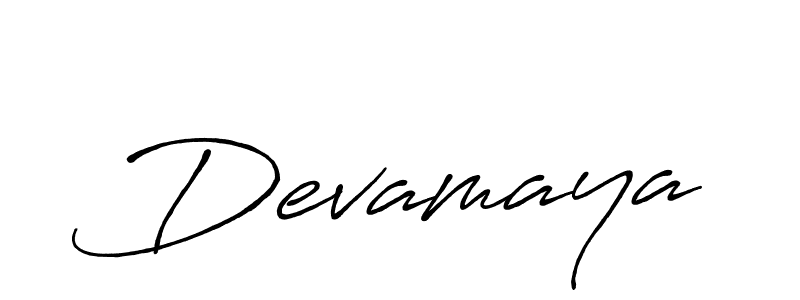 Make a beautiful signature design for name Devamaya. With this signature (Antro_Vectra_Bolder) style, you can create a handwritten signature for free. Devamaya signature style 7 images and pictures png