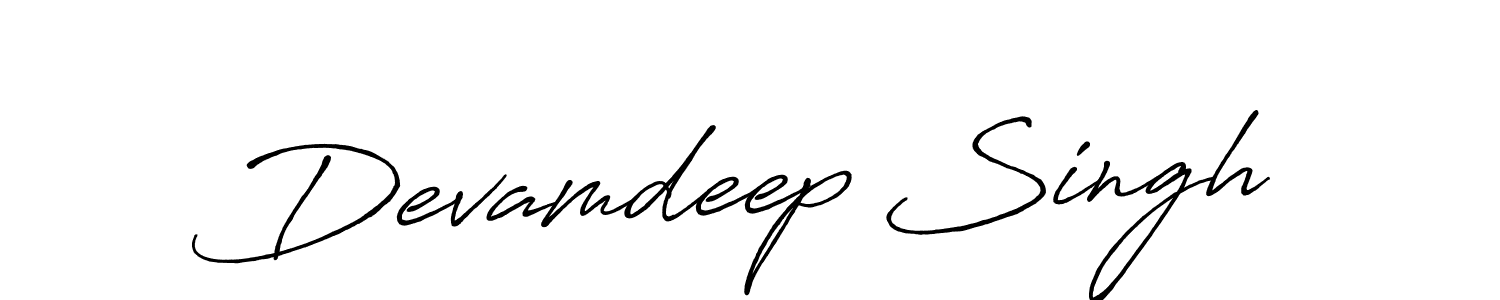 Devamdeep Singh stylish signature style. Best Handwritten Sign (Antro_Vectra_Bolder) for my name. Handwritten Signature Collection Ideas for my name Devamdeep Singh. Devamdeep Singh signature style 7 images and pictures png