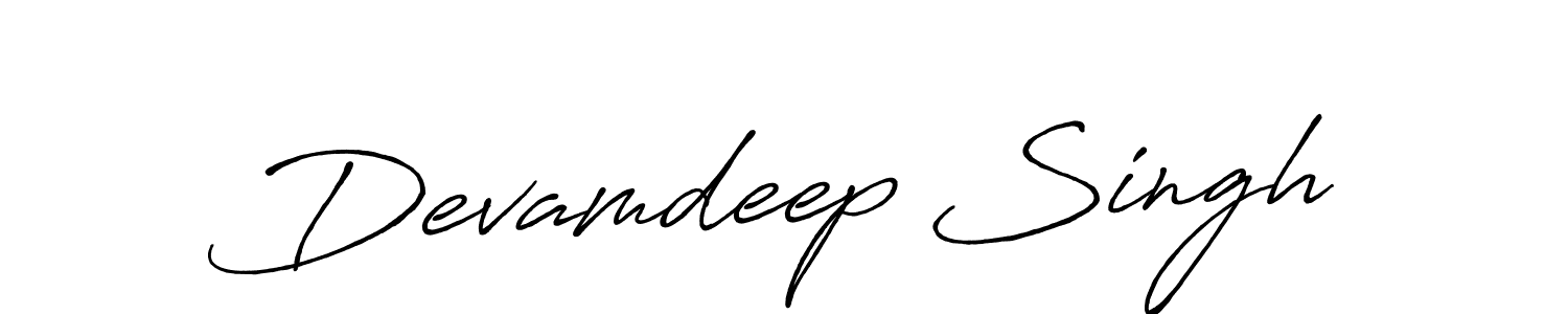 How to make Devamdeep Singh name signature. Use Antro_Vectra_Bolder style for creating short signs online. This is the latest handwritten sign. Devamdeep Singh signature style 7 images and pictures png