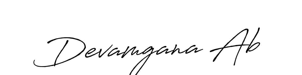 Create a beautiful signature design for name Devamgana Ab. With this signature (Antro_Vectra_Bolder) fonts, you can make a handwritten signature for free. Devamgana Ab signature style 7 images and pictures png