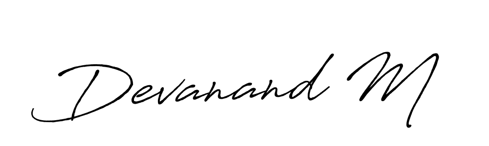 Similarly Antro_Vectra_Bolder is the best handwritten signature design. Signature creator online .You can use it as an online autograph creator for name Devanand M. Devanand M signature style 7 images and pictures png