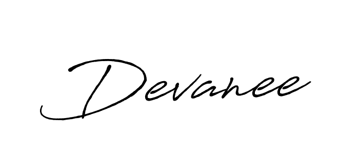 Use a signature maker to create a handwritten signature online. With this signature software, you can design (Antro_Vectra_Bolder) your own signature for name Devanee. Devanee signature style 7 images and pictures png