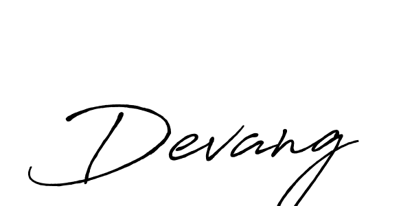 Create a beautiful signature design for name Devang. With this signature (Antro_Vectra_Bolder) fonts, you can make a handwritten signature for free. Devang signature style 7 images and pictures png