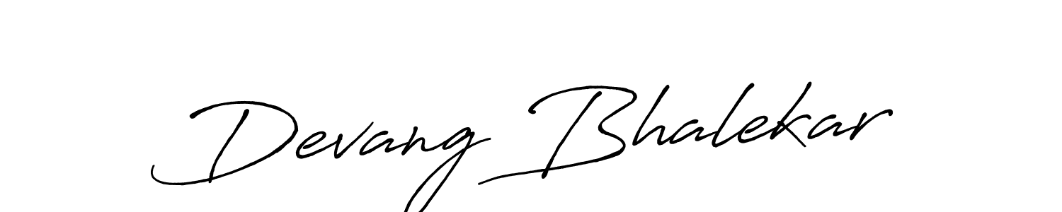 How to make Devang Bhalekar name signature. Use Antro_Vectra_Bolder style for creating short signs online. This is the latest handwritten sign. Devang Bhalekar signature style 7 images and pictures png
