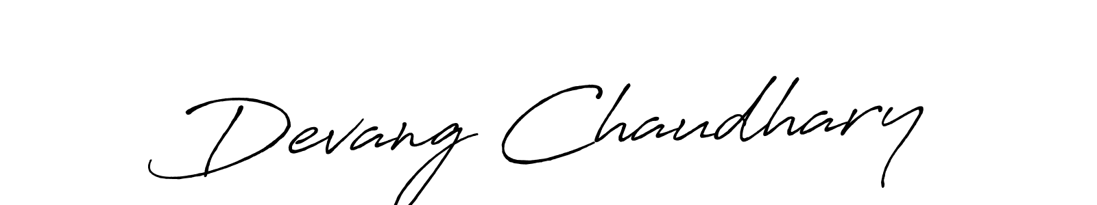 Design your own signature with our free online signature maker. With this signature software, you can create a handwritten (Antro_Vectra_Bolder) signature for name Devang Chaudhary. Devang Chaudhary signature style 7 images and pictures png