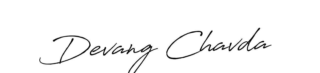 Make a beautiful signature design for name Devang Chavda. With this signature (Antro_Vectra_Bolder) style, you can create a handwritten signature for free. Devang Chavda signature style 7 images and pictures png