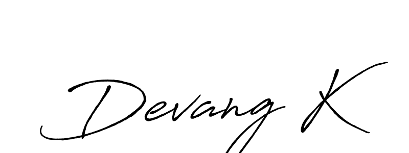 How to make Devang K name signature. Use Antro_Vectra_Bolder style for creating short signs online. This is the latest handwritten sign. Devang K signature style 7 images and pictures png