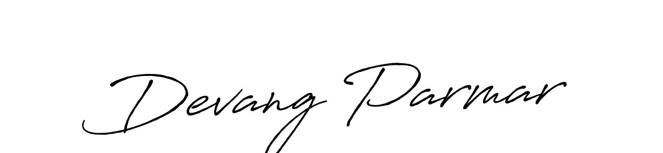 Design your own signature with our free online signature maker. With this signature software, you can create a handwritten (Antro_Vectra_Bolder) signature for name Devang Parmar. Devang Parmar signature style 7 images and pictures png