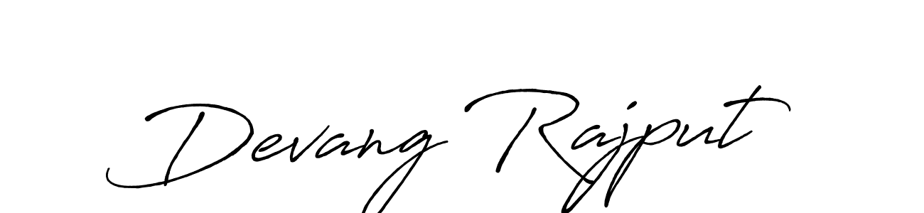 Make a beautiful signature design for name Devang Rajput. With this signature (Antro_Vectra_Bolder) style, you can create a handwritten signature for free. Devang Rajput signature style 7 images and pictures png