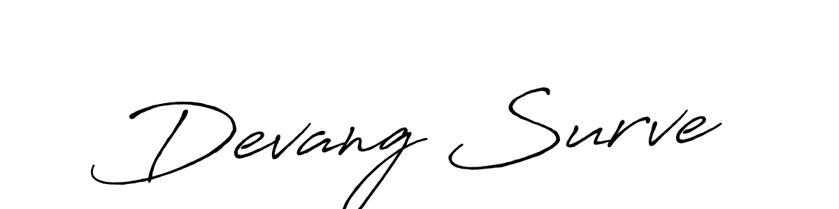 Similarly Antro_Vectra_Bolder is the best handwritten signature design. Signature creator online .You can use it as an online autograph creator for name Devang Surve. Devang Surve signature style 7 images and pictures png