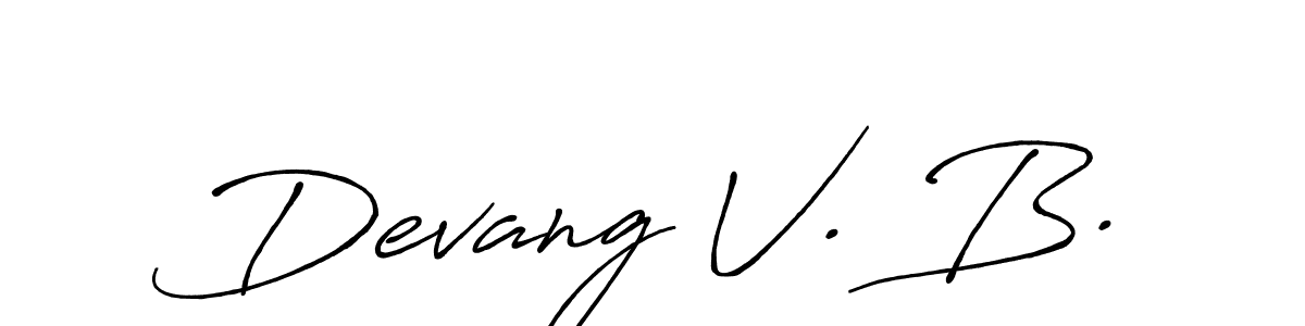 Devang V. B. stylish signature style. Best Handwritten Sign (Antro_Vectra_Bolder) for my name. Handwritten Signature Collection Ideas for my name Devang V. B.. Devang V. B. signature style 7 images and pictures png