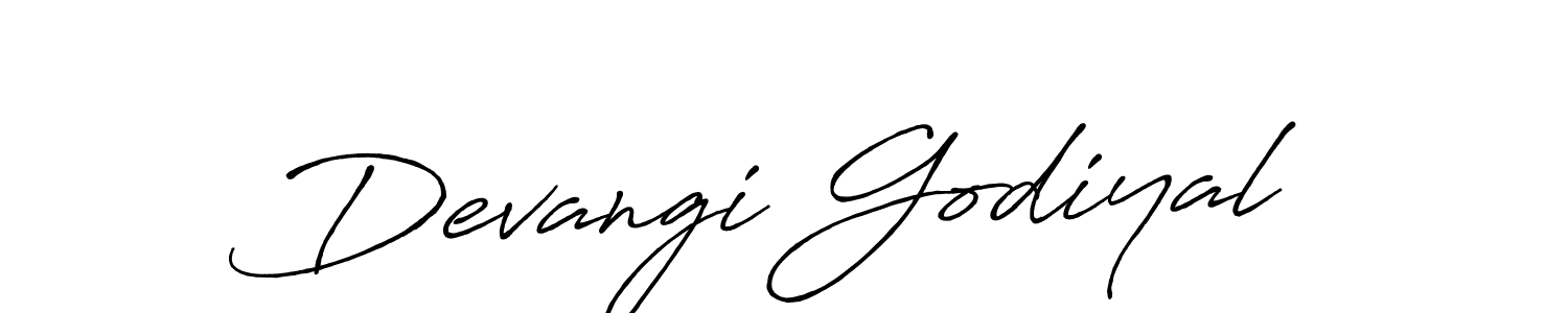 Devangi Godiyal stylish signature style. Best Handwritten Sign (Antro_Vectra_Bolder) for my name. Handwritten Signature Collection Ideas for my name Devangi Godiyal. Devangi Godiyal signature style 7 images and pictures png