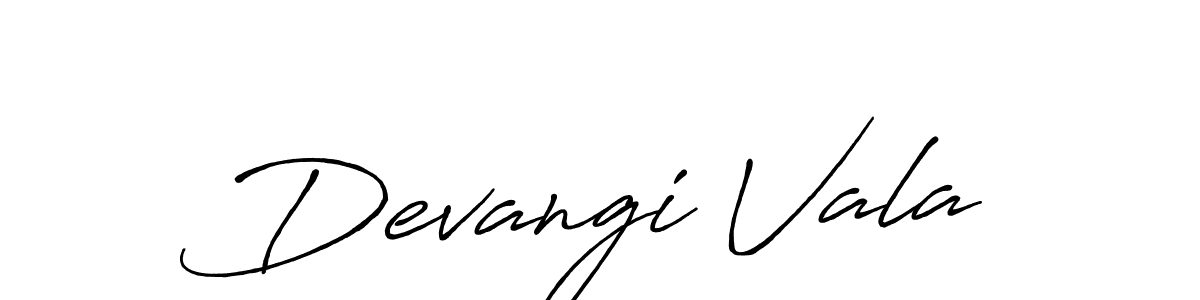 Use a signature maker to create a handwritten signature online. With this signature software, you can design (Antro_Vectra_Bolder) your own signature for name Devangi Vala. Devangi Vala signature style 7 images and pictures png