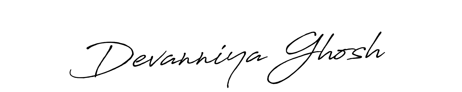 How to make Devanniya Ghosh name signature. Use Antro_Vectra_Bolder style for creating short signs online. This is the latest handwritten sign. Devanniya Ghosh signature style 7 images and pictures png