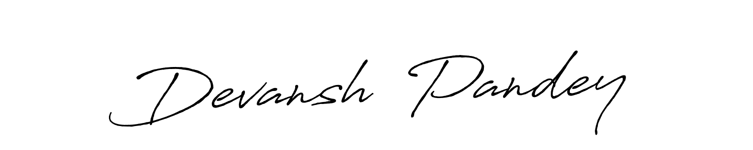 How to make Devansh  Pandey name signature. Use Antro_Vectra_Bolder style for creating short signs online. This is the latest handwritten sign. Devansh  Pandey signature style 7 images and pictures png