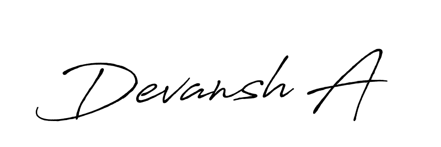 How to make Devansh A signature? Antro_Vectra_Bolder is a professional autograph style. Create handwritten signature for Devansh A name. Devansh A signature style 7 images and pictures png