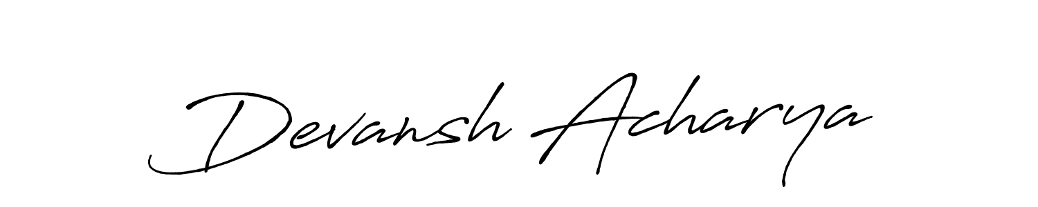 How to make Devansh Acharya name signature. Use Antro_Vectra_Bolder style for creating short signs online. This is the latest handwritten sign. Devansh Acharya signature style 7 images and pictures png