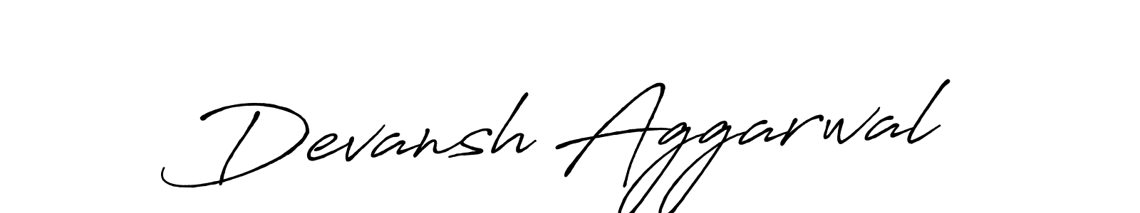 How to make Devansh Aggarwal name signature. Use Antro_Vectra_Bolder style for creating short signs online. This is the latest handwritten sign. Devansh Aggarwal signature style 7 images and pictures png