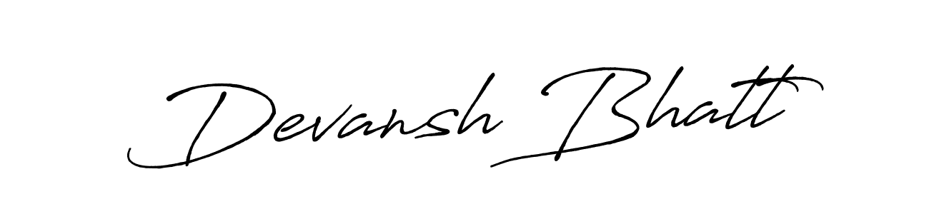 Devansh Bhatt stylish signature style. Best Handwritten Sign (Antro_Vectra_Bolder) for my name. Handwritten Signature Collection Ideas for my name Devansh Bhatt. Devansh Bhatt signature style 7 images and pictures png