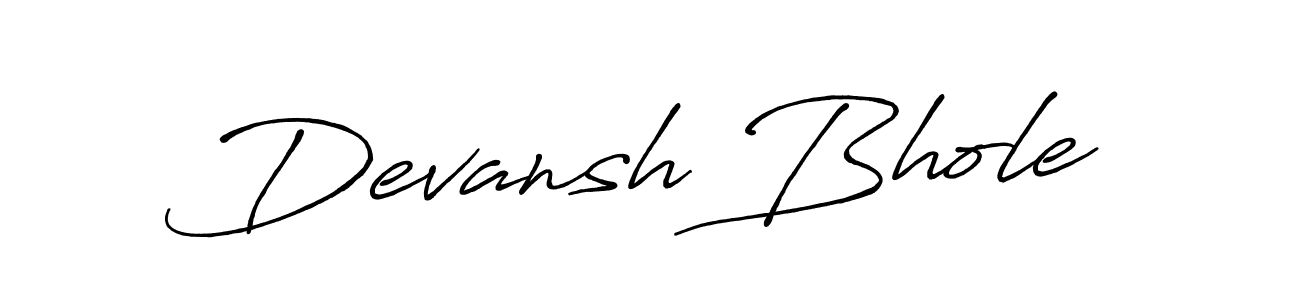 Use a signature maker to create a handwritten signature online. With this signature software, you can design (Antro_Vectra_Bolder) your own signature for name Devansh Bhole. Devansh Bhole signature style 7 images and pictures png