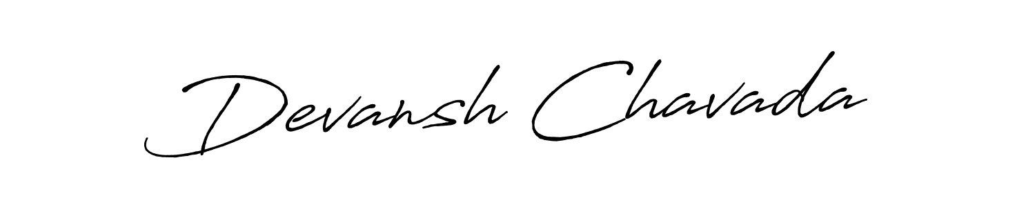 Devansh Chavada stylish signature style. Best Handwritten Sign (Antro_Vectra_Bolder) for my name. Handwritten Signature Collection Ideas for my name Devansh Chavada. Devansh Chavada signature style 7 images and pictures png