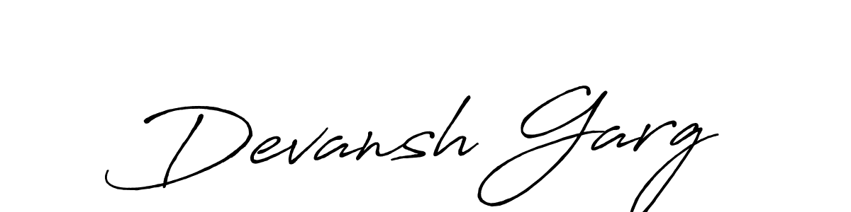 Make a beautiful signature design for name Devansh Garg. With this signature (Antro_Vectra_Bolder) style, you can create a handwritten signature for free. Devansh Garg signature style 7 images and pictures png