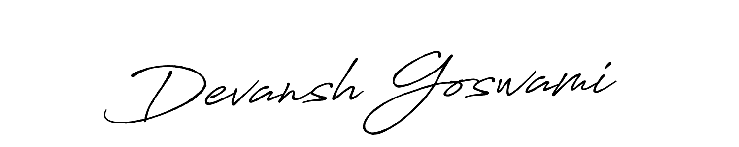 How to make Devansh Goswami name signature. Use Antro_Vectra_Bolder style for creating short signs online. This is the latest handwritten sign. Devansh Goswami signature style 7 images and pictures png