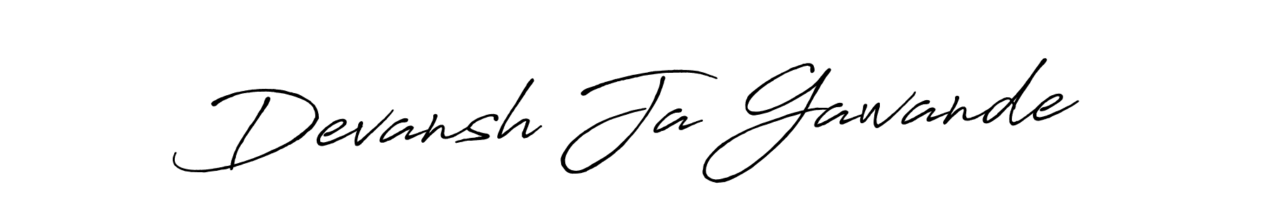 Make a beautiful signature design for name Devansh Ja Gawande. With this signature (Antro_Vectra_Bolder) style, you can create a handwritten signature for free. Devansh Ja Gawande signature style 7 images and pictures png