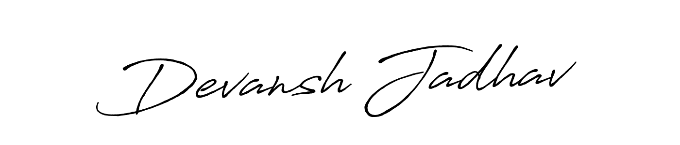 Create a beautiful signature design for name Devansh Jadhav. With this signature (Antro_Vectra_Bolder) fonts, you can make a handwritten signature for free. Devansh Jadhav signature style 7 images and pictures png
