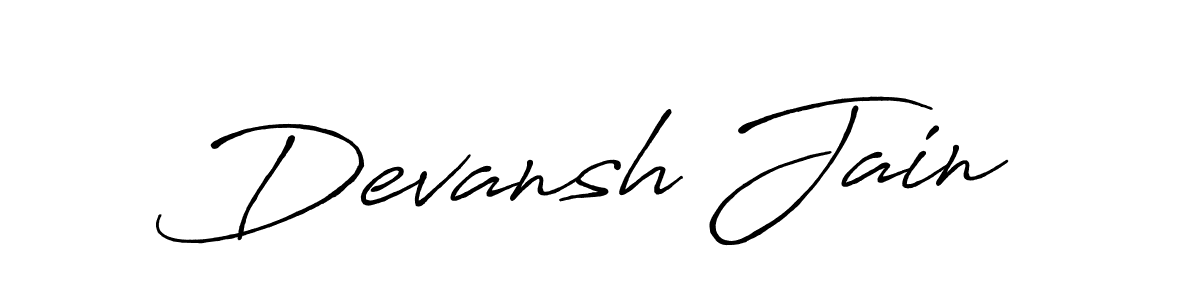How to make Devansh Jain name signature. Use Antro_Vectra_Bolder style for creating short signs online. This is the latest handwritten sign. Devansh Jain signature style 7 images and pictures png
