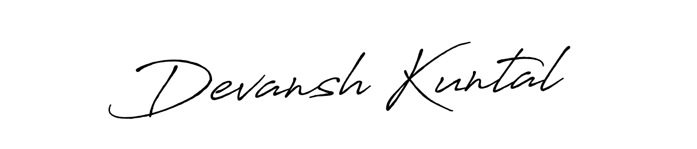 Design your own signature with our free online signature maker. With this signature software, you can create a handwritten (Antro_Vectra_Bolder) signature for name Devansh Kuntal. Devansh Kuntal signature style 7 images and pictures png