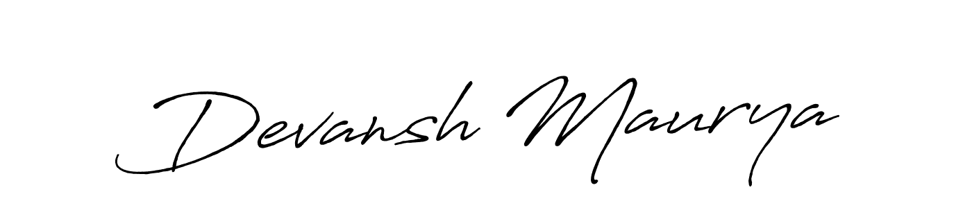 Use a signature maker to create a handwritten signature online. With this signature software, you can design (Antro_Vectra_Bolder) your own signature for name Devansh Maurya. Devansh Maurya signature style 7 images and pictures png