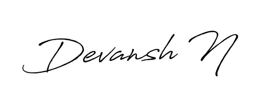 Also You can easily find your signature by using the search form. We will create Devansh N name handwritten signature images for you free of cost using Antro_Vectra_Bolder sign style. Devansh N signature style 7 images and pictures png