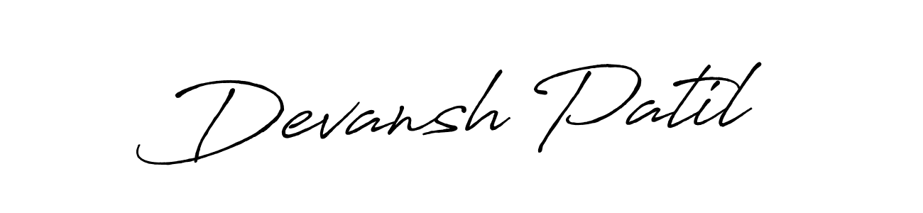 Make a beautiful signature design for name Devansh Patil. With this signature (Antro_Vectra_Bolder) style, you can create a handwritten signature for free. Devansh Patil signature style 7 images and pictures png