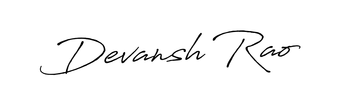 Use a signature maker to create a handwritten signature online. With this signature software, you can design (Antro_Vectra_Bolder) your own signature for name Devansh Rao. Devansh Rao signature style 7 images and pictures png
