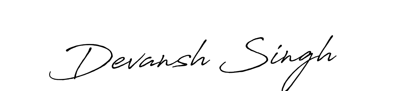 How to make Devansh Singh name signature. Use Antro_Vectra_Bolder style for creating short signs online. This is the latest handwritten sign. Devansh Singh signature style 7 images and pictures png