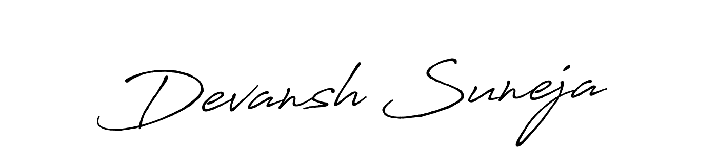 Make a short Devansh Suneja signature style. Manage your documents anywhere anytime using Antro_Vectra_Bolder. Create and add eSignatures, submit forms, share and send files easily. Devansh Suneja signature style 7 images and pictures png
