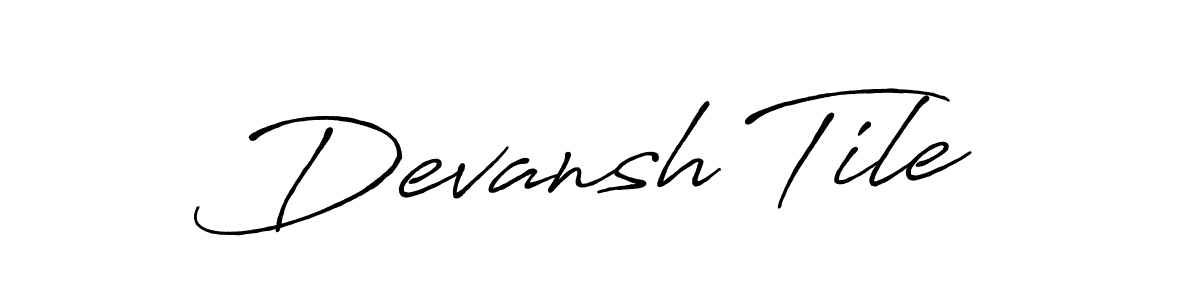 Similarly Antro_Vectra_Bolder is the best handwritten signature design. Signature creator online .You can use it as an online autograph creator for name Devansh Tile. Devansh Tile signature style 7 images and pictures png