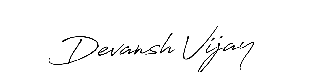 Create a beautiful signature design for name Devansh Vijay. With this signature (Antro_Vectra_Bolder) fonts, you can make a handwritten signature for free. Devansh Vijay signature style 7 images and pictures png