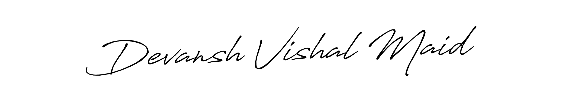 Devansh Vishal Maid stylish signature style. Best Handwritten Sign (Antro_Vectra_Bolder) for my name. Handwritten Signature Collection Ideas for my name Devansh Vishal Maid. Devansh Vishal Maid signature style 7 images and pictures png