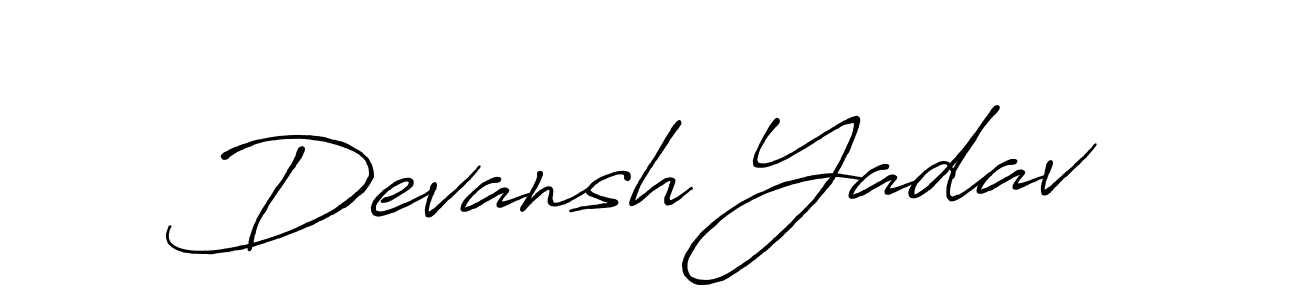 This is the best signature style for the Devansh Yadav name. Also you like these signature font (Antro_Vectra_Bolder). Mix name signature. Devansh Yadav signature style 7 images and pictures png