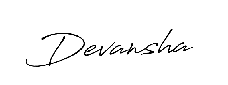 Devansha stylish signature style. Best Handwritten Sign (Antro_Vectra_Bolder) for my name. Handwritten Signature Collection Ideas for my name Devansha. Devansha signature style 7 images and pictures png