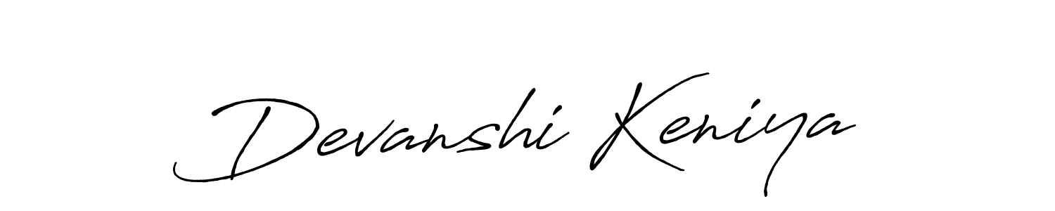 Also we have Devanshi Keniya name is the best signature style. Create professional handwritten signature collection using Antro_Vectra_Bolder autograph style. Devanshi Keniya signature style 7 images and pictures png