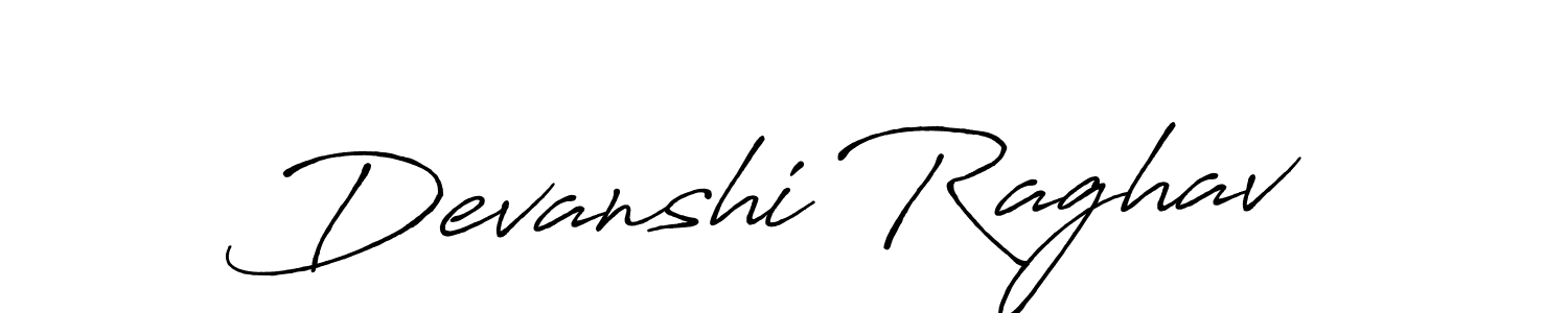 How to make Devanshi Raghav name signature. Use Antro_Vectra_Bolder style for creating short signs online. This is the latest handwritten sign. Devanshi Raghav signature style 7 images and pictures png